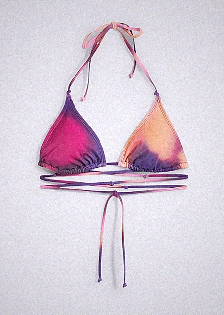 Triangel Bikini Oberteil Gr. 36 Lila Rosa Bikinioberteil Schwimm-Bade-BH Neu
