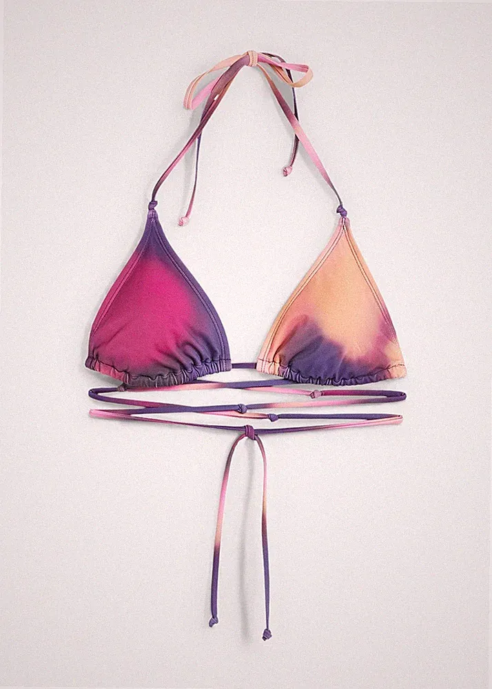 Triangel Bikini Oberteil Gr. 36 Lila Rosa Damen Bademode Schwimm-Bade-BH Neu*