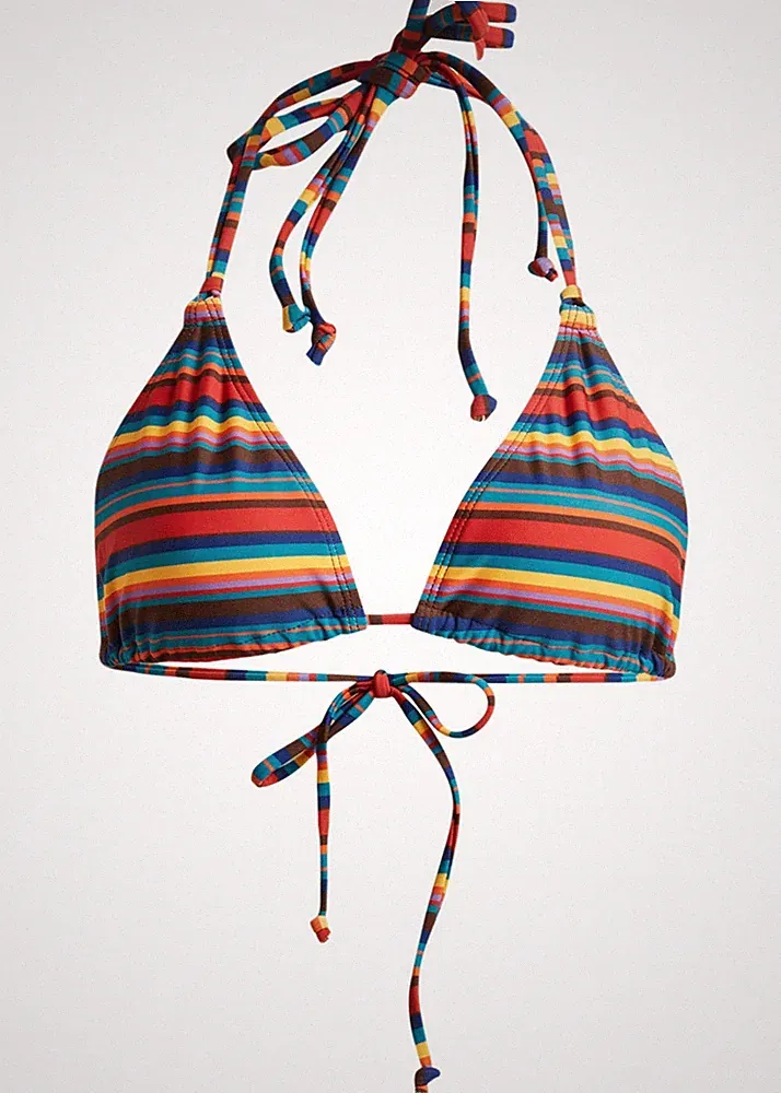Triangel Bikini Oberteil Gr. 38 Bunt Gestreift Damen-Bademode Bade-BH Neu*
