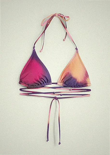 Triangel Bikini Oberteil Gr. 38 Lila Rosa Bikinioberteil Schwimm-Bade-BH Neu