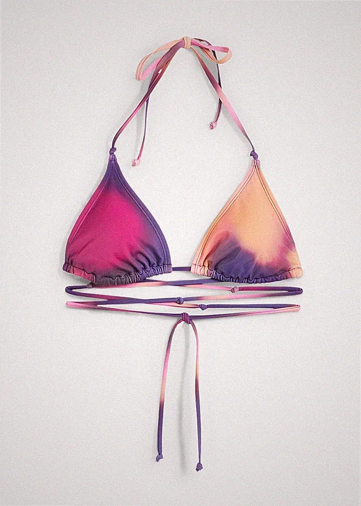 Triangel Bikini Oberteil Gr. 40 Lila Rosa Bikinioberteil Schwimm-Bade-BH Neu
