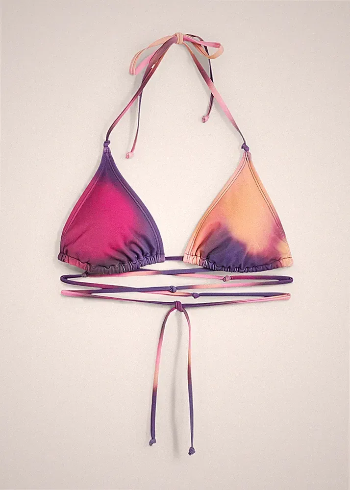 Triangel Bikini Oberteil Gr. 40 Lila Rosa Damen Bademode Schwimm-Bade-BH Neu*