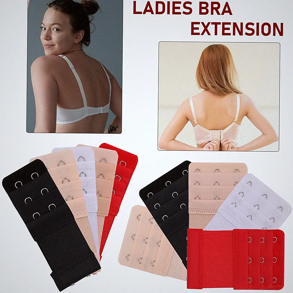 Trimming Shop 2/3 Haken BH-Erweiterung Set 3 Reihen für Strapless Beige/Schwarz