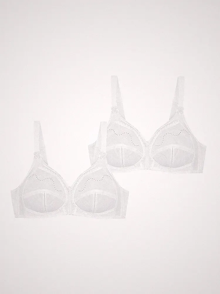 Triumph 2er Pack Damen Unterwäsche Cotton Soft Bügelloser BH Doreen Bra Bustier