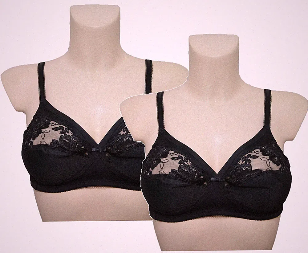 Triumph 2x BH 80E Modern Posy N UVP 60,00 € BHs ohne Bügel Größe 80 E schwarz