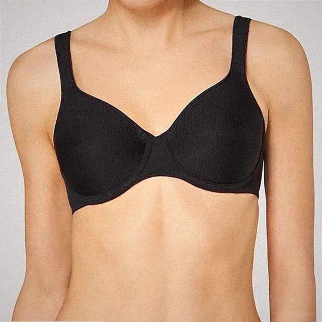 Triumph Bh Gepolstert Modern Weich + Cotton W Schwarz Baumwolle Maßnahmen Extra