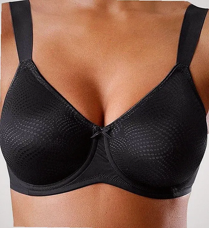 Triumph Damen Minimizer-BH Unterwäsche Jacquardmuster Schwarz Gr. 80 Cup G Neu