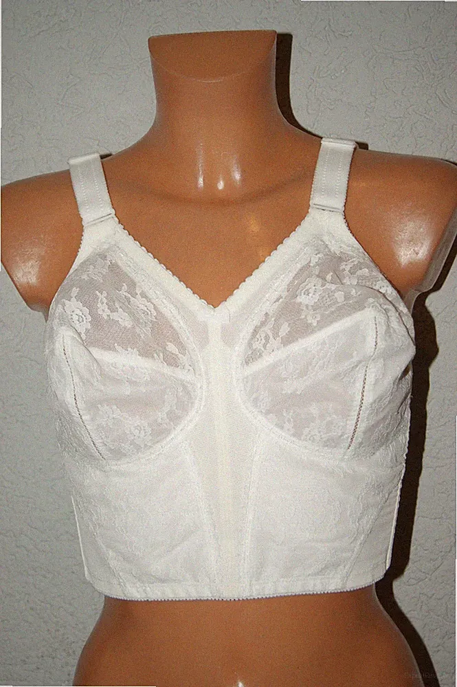 TRIUMPH - DOREEN M Long - BH Longline mittellang weiß haut Spitze