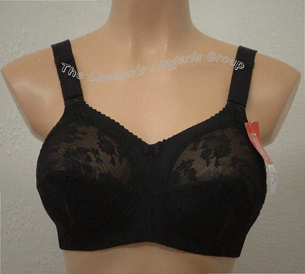 Triumph Doreen N/X, fester Halt, ohne Bügel, Spitze, ungepolstert, Vollschalen BH, schwarz