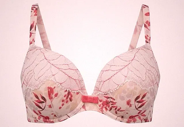 Triumph gefütterter BH Mon Amour Fou Spotlight WHP 75B apricot Blüten Muster NEU
