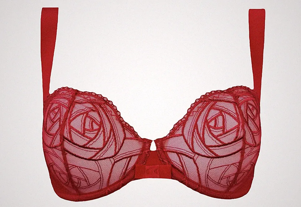 Triumph Halbschalen BH Rose Essence WH 70D rot transparent NEU