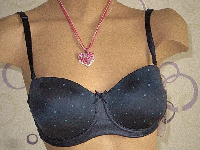 Triumph Lovely Dots WDP Schalen BH blau multifunktionale Träger Gr 75C NEU