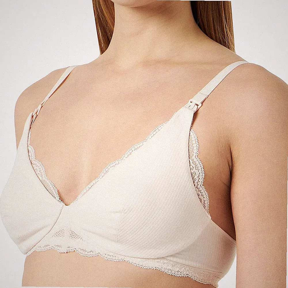 Triumph Natural Spotlight Maternity Damen BH Bügellos Still-BH Gr. 90C Ecru