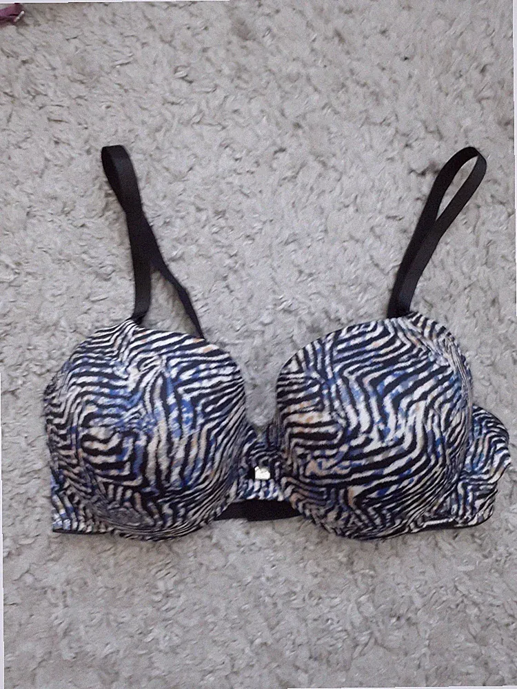 Triumph Super Push Up 85 B Bügel BH Zebra Satin Abnehmbare Träger