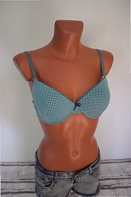 True Style Schalen BH 85B 85 B mit Bügel Polster grün Punkte Damen Unterwäsche