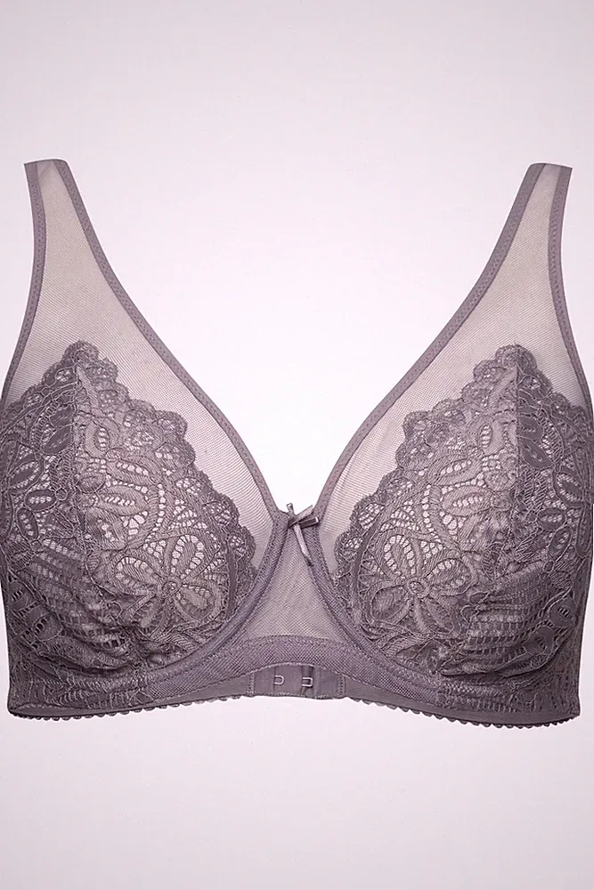 TruYou Damen große Größen TruYou Bügel BH Spitze Mesh Träger 832811