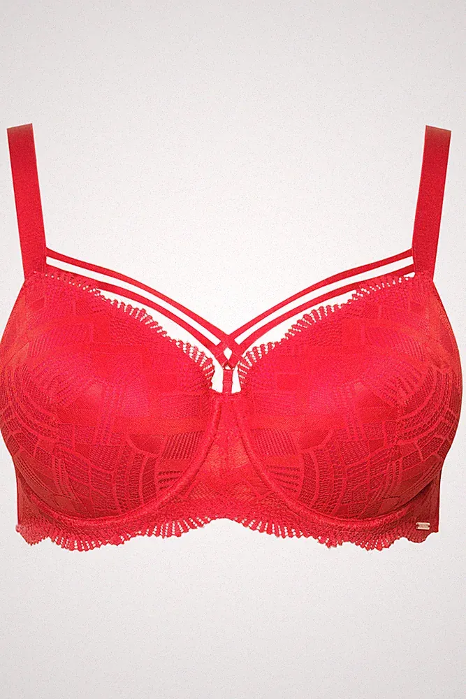 TruYou große Größen BH 85D salsa TRUYOU Bügel BH Zierbänder Softcups Spitze