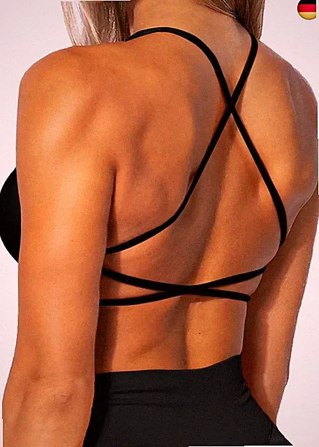 TZLDN Sport BH Rückenfrei Damen Gepolstert Bustier Cross Back Gym Yoga Push up