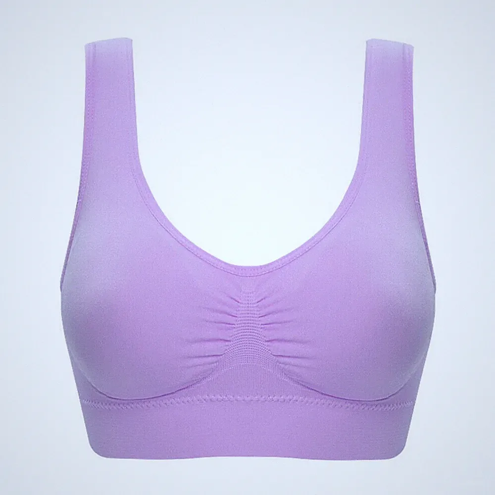 Übergröße Damen Nahtlos Sport BH Crop Top Weste Komfort Stretch Unterstützung Bralet