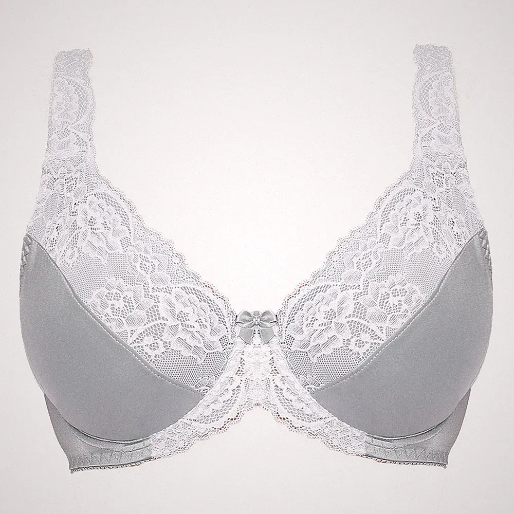 UK Damen BH Übergröße Vollschale Spitze Bügel Stickerei Minimizer fester Halt