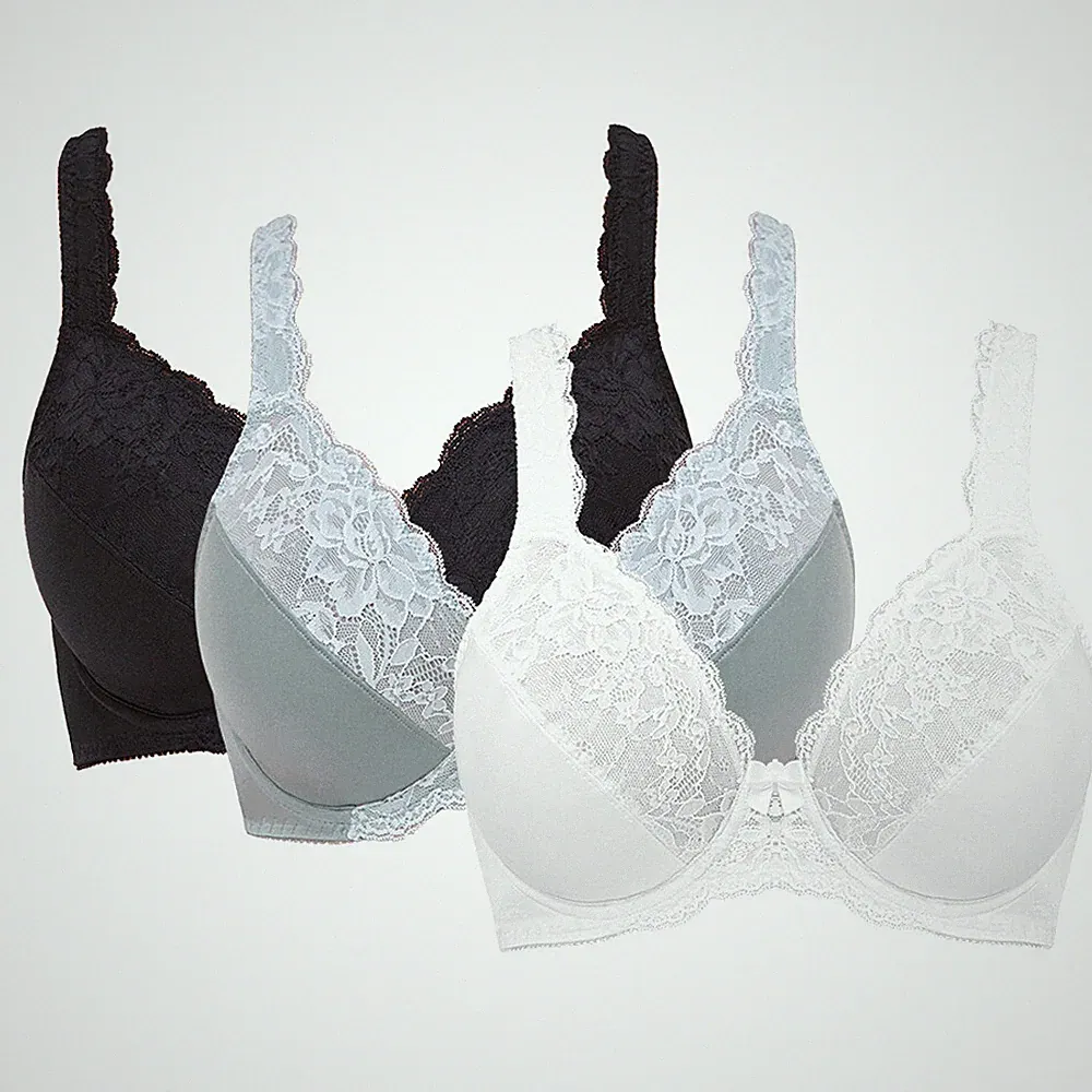 UK Damen Bügel Full Coverage BH Große Brust Spitze Übergröße BH 32-52 C-HH