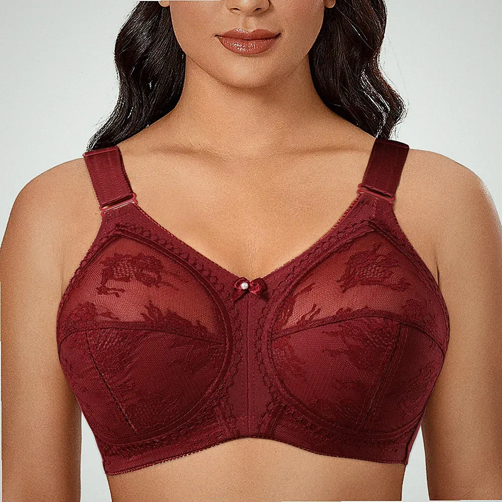 UK Damen Full Coverage Bügel Support Plus Size Spitze BH 34-50 B C DD E