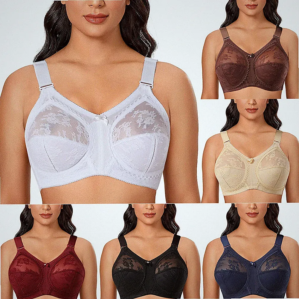 UK Damen Full Coverage Bügel Support Plus Size Spitze BH 34-50 C DD EFG GG