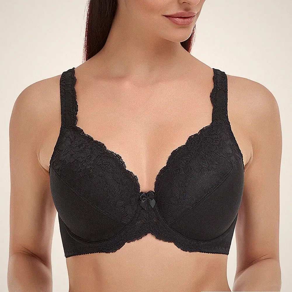 UK Damen Full Coverage Bügel ungepolstert Soft Cups Spitze BH Übergröße 32-52
