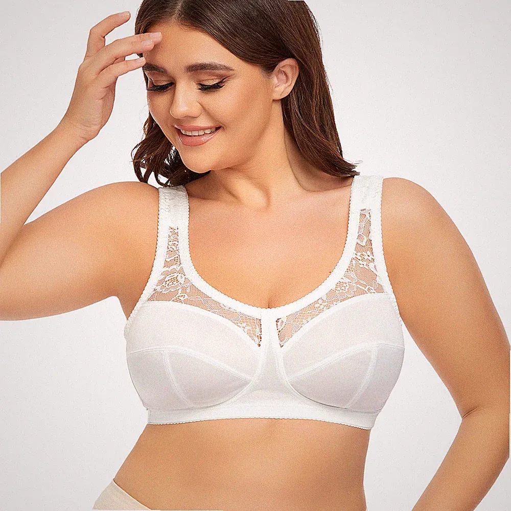 UK Damen Übergröße weicher Satin Schalen BH ungepolstert ohne Bügel Vollschale Größe CDEFG GG