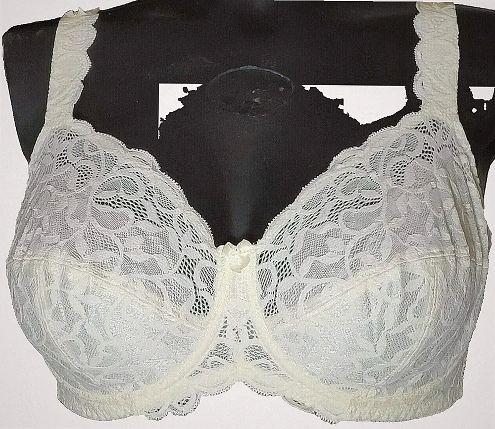 ULLA Dessous 2424 Vanessa Gr.110D Bügel-BH Festes Stoff und träger WEIß 48D