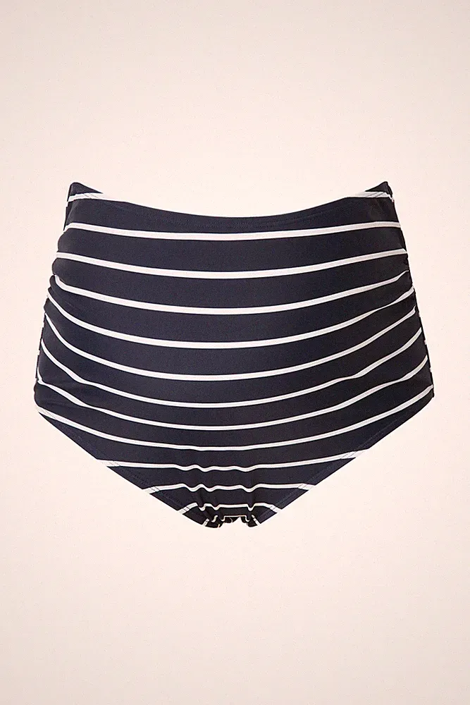 Ulla Popken Damen große Größen Badeslip Ringel breiter Stretch Einsatz 839830