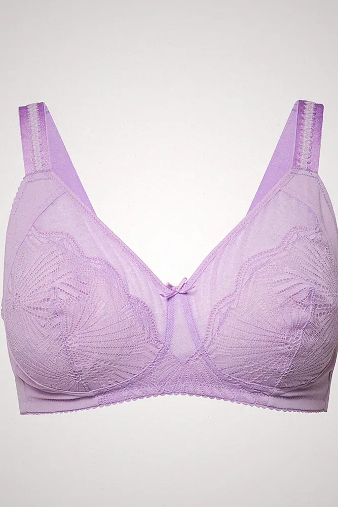 Ulla Popken Damen große Größen BH ohne Bügel Mesh Spitze 825785
