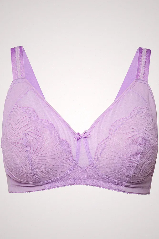Ulla Popken Damen große Größen BH ohne Bügel Mesh Spitze 825785