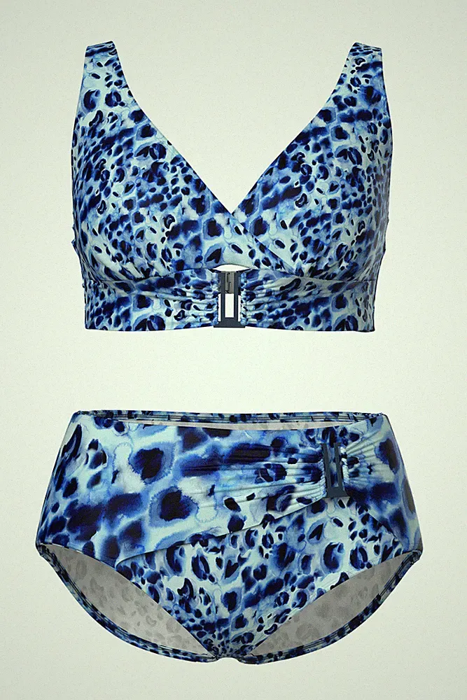 Ulla Popken Damen große Größen Bikini Animalmuster Softcups Träger verstellbar