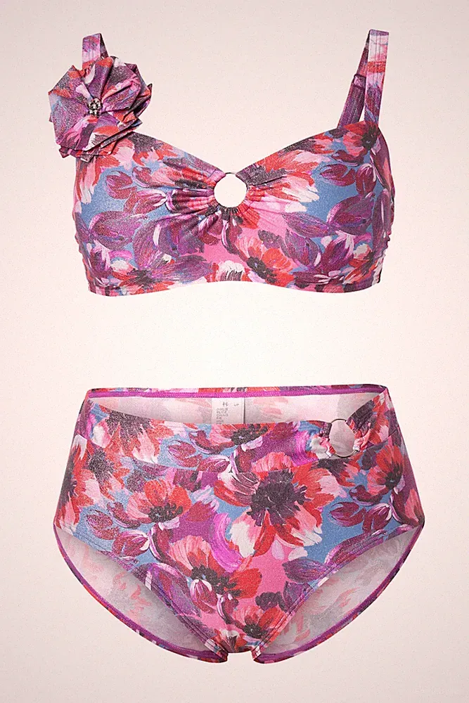 Ulla Popken Damen große Größen Bikini Glitter Softcups Träger verstellbar