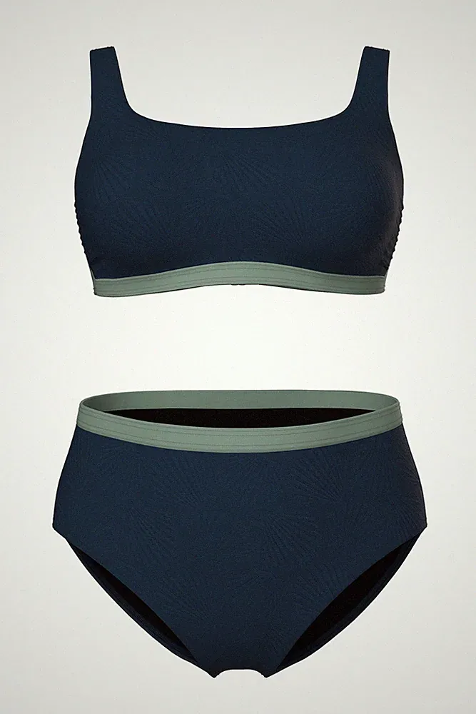 Ulla Popken Damen große Größen Bikini Muschelstruktur Softcups