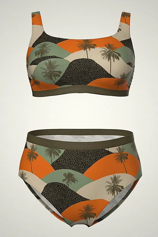 Ulla Popken Damen große Größen Bikini Palmen Softcups Träger verstellbar 846640