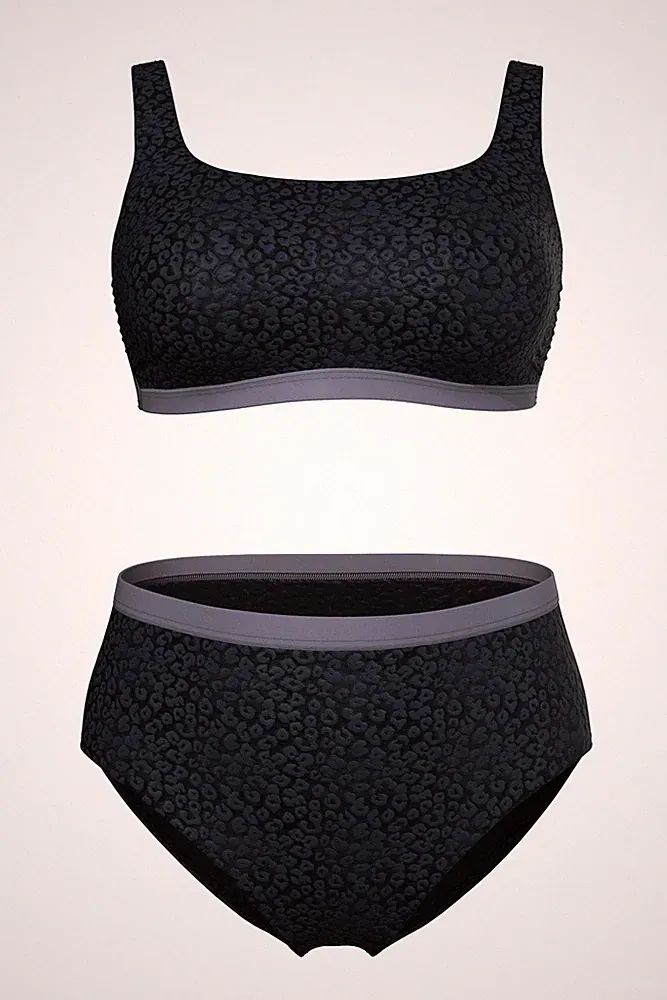 Ulla Popken Damen große Größen Bikini Struktur Softcups