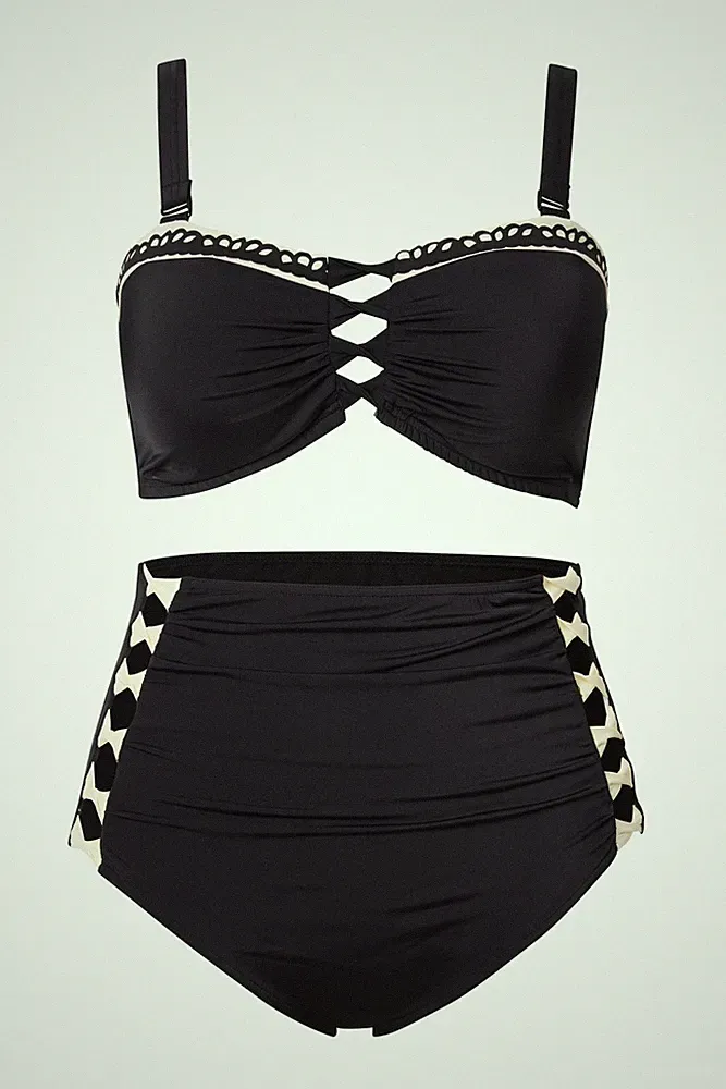 Ulla Popken Damen große Größen Bikini Zierbänder Softcups Träger verstellbar