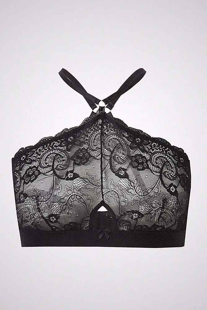 Ulla Popken Damen große Größen Bralette ohne Softschalen Muschelspitze 842830