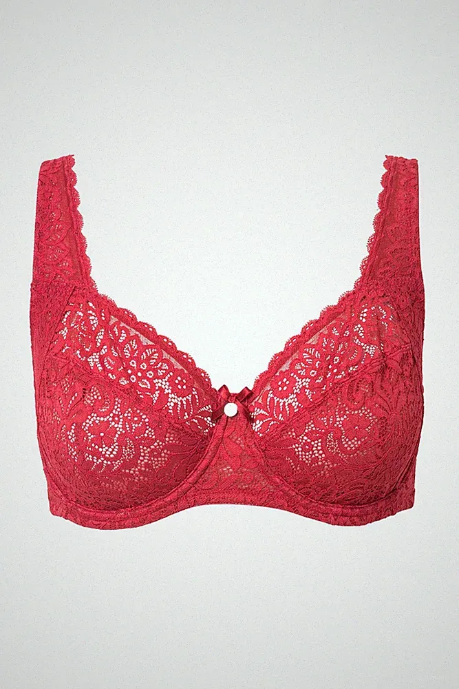 Ulla Popken Damen große Größen Bügel BH Blütenspitze Vollspitze 727062
