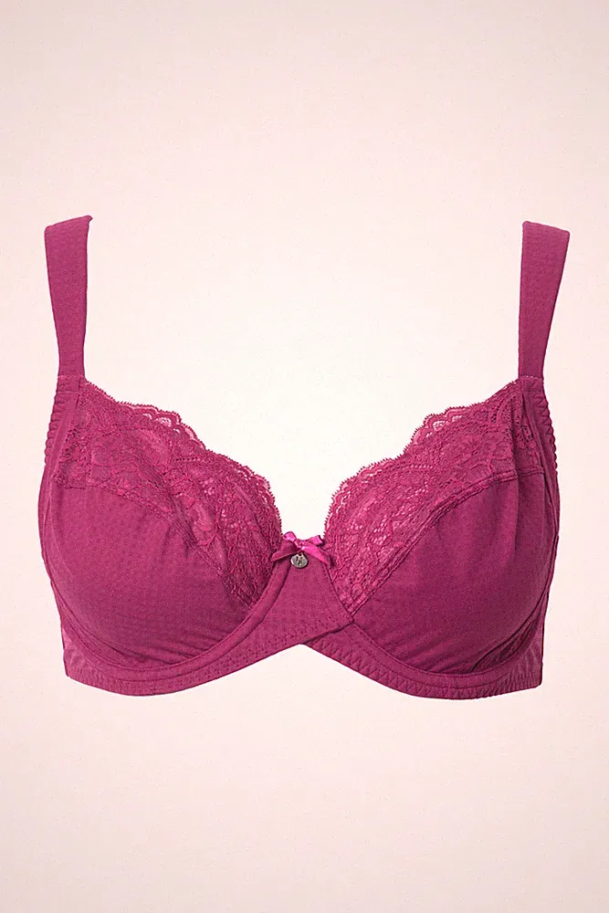 Ulla Popken Damen große Größen Bügel BH Jacquard Spitze Softcups 841686