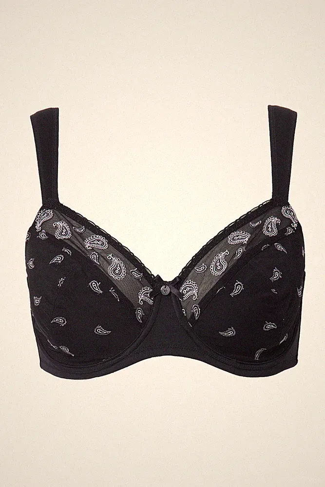 Ulla Popken Damen große Größen Bügel BH Paisleymuster 833287
