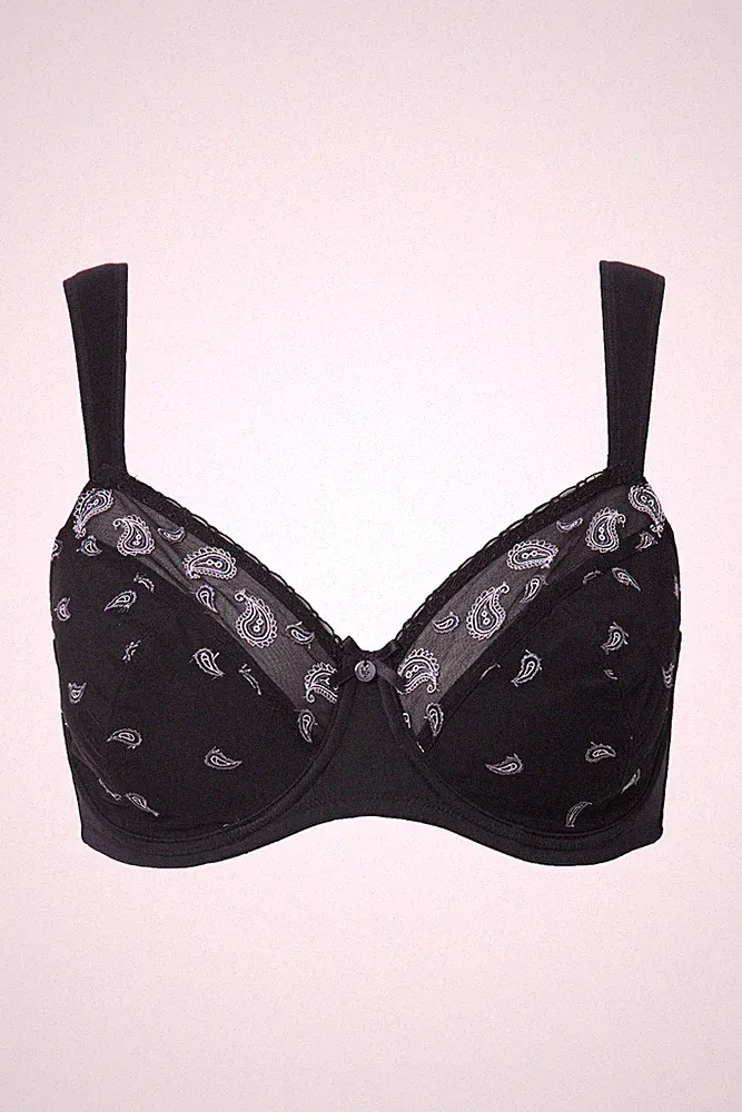 Ulla Popken Damen große Größen Bügel BH Paisleymuster 833287
