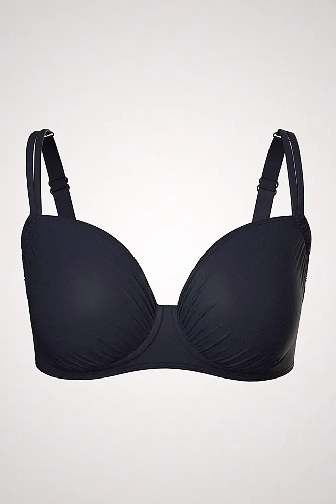 Ulla Popken Damen große Größen Bügel Bikini Oberteil Raffung