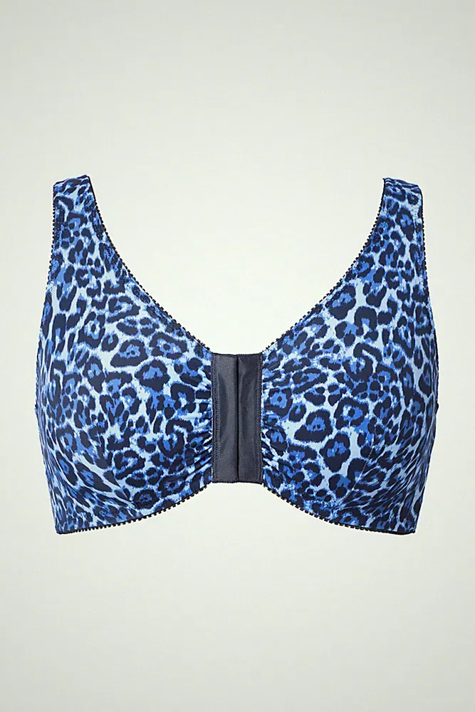 Ulla Popken Damen große Größen Bustier Leomuster Vorderverschluss