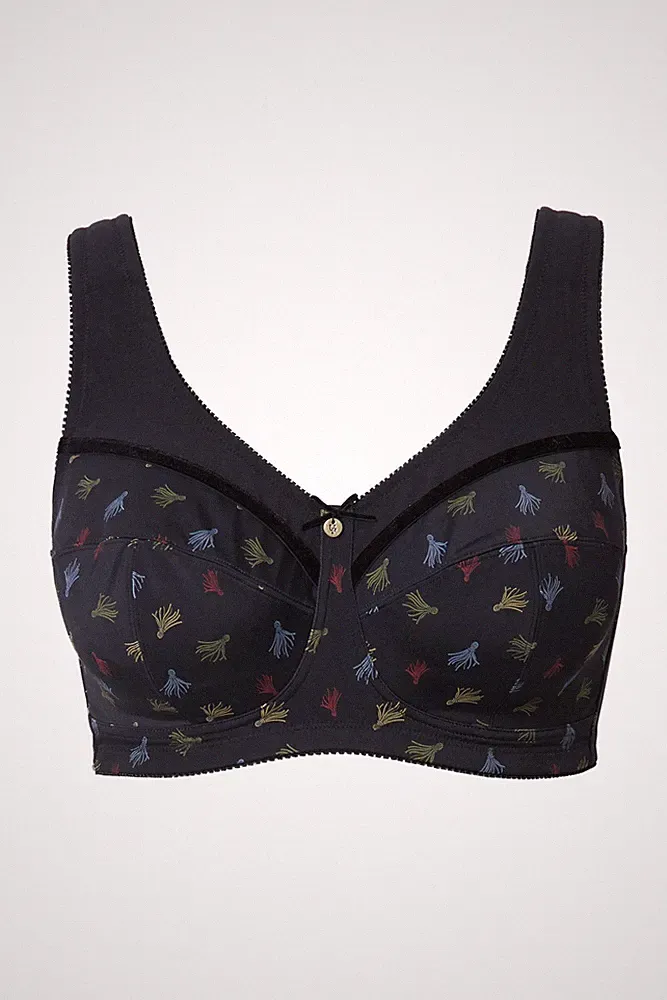 Ulla Popken Damen große Größen Entlastungs BH Mustermix ohne Bügel 840942
