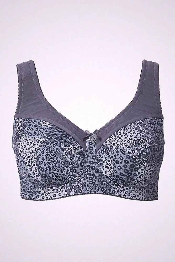 Ulla Popken Damen große Größen Entlastungs BH ohne Bügel Animal 843609