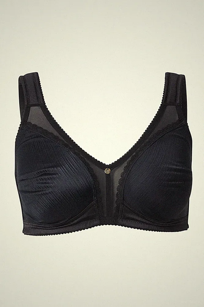 Ulla Popken Damen große Größen Minimizer BH Satin Spitze ohne Bügel 841485