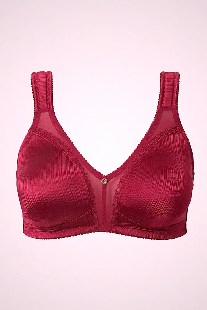 Ulla Popken Damen große Größen Minimizer BH Satin Spitze ohne Bügel 841485
